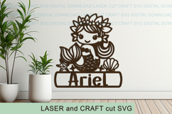 Mermaid Toddler Name Sign SVG laser cut, Cricut Product Image 1