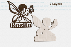 Fairy Toddler Name Sign SVG laser cut, Cricut Product Image 3