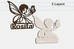 Fairy Toddler Name Sign SVG laser cut, Cricut Product Image 3