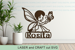 Fairy Toddler Name Sign SVG laser cut, Cricut Product Image 1