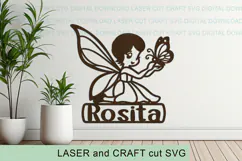 Fairy Toddler Name Sign SVG laser cut, Cricut Product Image 1