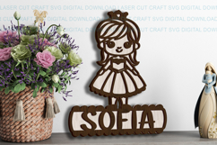 Princess Toddler Name Sign SVG laser cut, Cricut Product Image 1