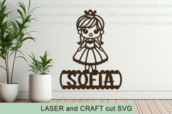 Princess Toddler Name Sign SVG laser cut, Cricut Product Image 3