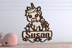 Unicorn Toddler Name Sign SVG laser cut, Cricut Product Image 2