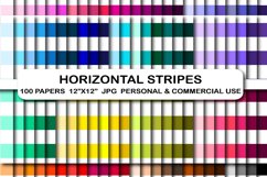 100 Horizontal Stripes digital paper, Stripes pattern papers Product Image 1