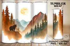 4 Wild Bear Tumbler Wrap Sublimation, 20 oz Product Image 4
