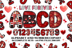 Love Forever Alphabet &amp; Numbers Clipart Set Product Image 1