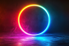 Neon Circle Light Background Wallpaper Product Image 1