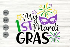 My 1st Mardi Gras Svg, Mardi Gras Svg, Newborn Baby Svg. Product Image 1