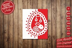 Papercut Cute Rabbit Inside Egg with Hanging Hearts Cover Product Image 6