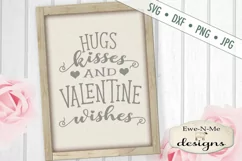 Hugs Kisses Valentine Wishes SVG DXF Cut File Product Image 1