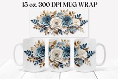 3D Flowers Mug Wrap| 3D Sublimation Mug Wrap Product Image 1