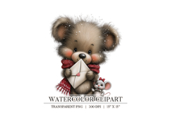 Valentine Bear With Love Letter Clipart Product Image 1