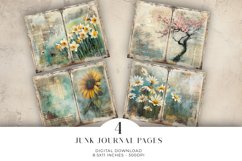 Watercolour Flowers Junk Journal Digital Paper Bi-fold Product Image 1