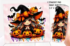 Cute and Spooky Halloween Tumbler wrap PNG, 20 oz. Product Image 2