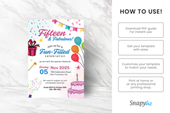 15th Birthday Invitation Card Template Product Image 6