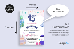 15th Birthday Invitation Card Template Product Image 4