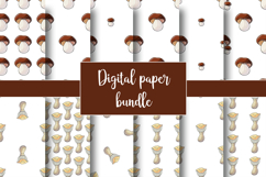 Seamless pattern with forest mushrooms. Boletus Product Image 1