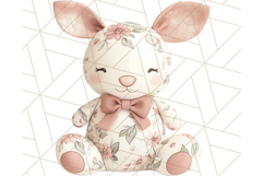 Pink Floral Stuffed Animal Clipart PNG, Cute Stuffed Animals Product Image 4