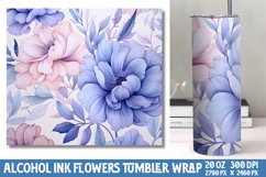 Pastel Alcohol Ink Flowers Tumbler Wrap Product Image 1