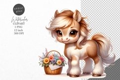 Pony clipart, Nursery clipart, Animals clipart Product Image 1