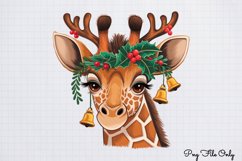 Christmas Giraffes Clipart PNG Product Image 1