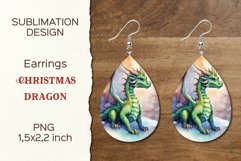 Christmas Dragon | Earring Teardrop | Sublimation Design Product Image 1