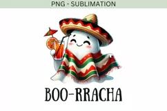 Funny Mexican Ghost PNG, Spanish Halloween Boo Racha Design Product Image 4