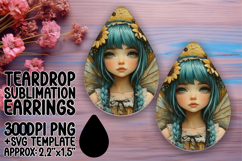 Dynamic Teardrop Earrings Sublimation Art , Fairy Product Image 1