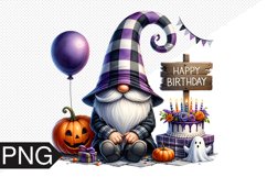 Halloween Gnome Sublimation, Birthday Gnome Clipart PNG Product Image 1