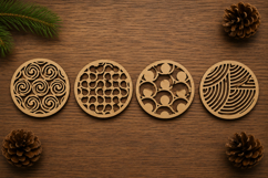 Modern Geometric Coaster Laser Cut Files Bundle Product Image 1