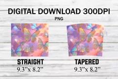 Colorful Holographic Butterflies 20 oz Tumbler Wrap Product Image 2