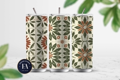 Retro Floral Block Print | Geometric Floral Pattern Product Image 2