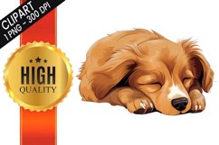 Cute Sleep Dog Sublimation PNG Design - Sublimation Design Product Image 1