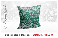 Cozy Christmas Knitted Design - Sublimation Square Pillow Product Image 1