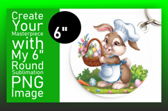 Bright Round Design Keychain Template , Easter Bunny Product Image 1
