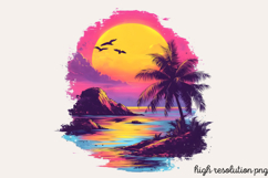 Pink Summer Sublimation Clipart PNG Product Image 1