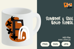 Sunroot &amp; Sage Boho Floral Monogram Product Image 1