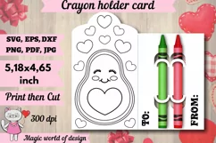 Valentine's Day avocado Crayon Holder Card svg, paper cut Product Image 1