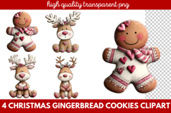 Christmas Gingerbread Cookies Clipart | Cute Holiday Cookie Product Image 1
