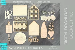 Guest room Tiered Tray Glowforge Laser cut svg Product Image 3