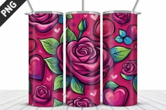 Rose Tumbler Sublimation | Valentine's Day Tumbler Wrap Product Image 5