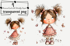 Whimsical Girl Butterfly Clipart Watercolor PNG Product Image 1