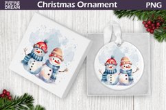 Snowman Christmas Ornament | Watercolor Christmas Ornament Product Image 1