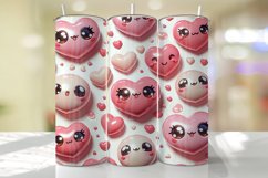 Cute Hearts Tumbler Wrap Sublimation Design Product Image 1