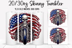 Man Skull Ride An American Flag - Sublimation Tumbler Design Product Image 1