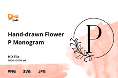 Hand-drawn Flower Monogram Product Image 1
