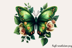 Butterfly Flowers Clipart PNG Product Image 1