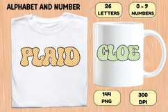 Gingham Plaid Alphabet Letters &amp; Numbers Clipart PNG 300DPI Product Image 6