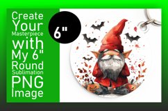 Halloween Magic Round Design with Gnome Cozy Vibes PNG Product Image 1